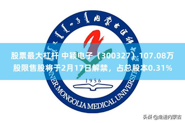 股票最大杠杆 中颖电子（300327）107.08万股限售股将于2月17日解禁，占总股本0.31%