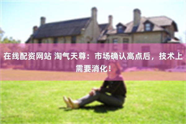 在线配资网站 淘气天尊：市场确认高点后，技术上需要消化！